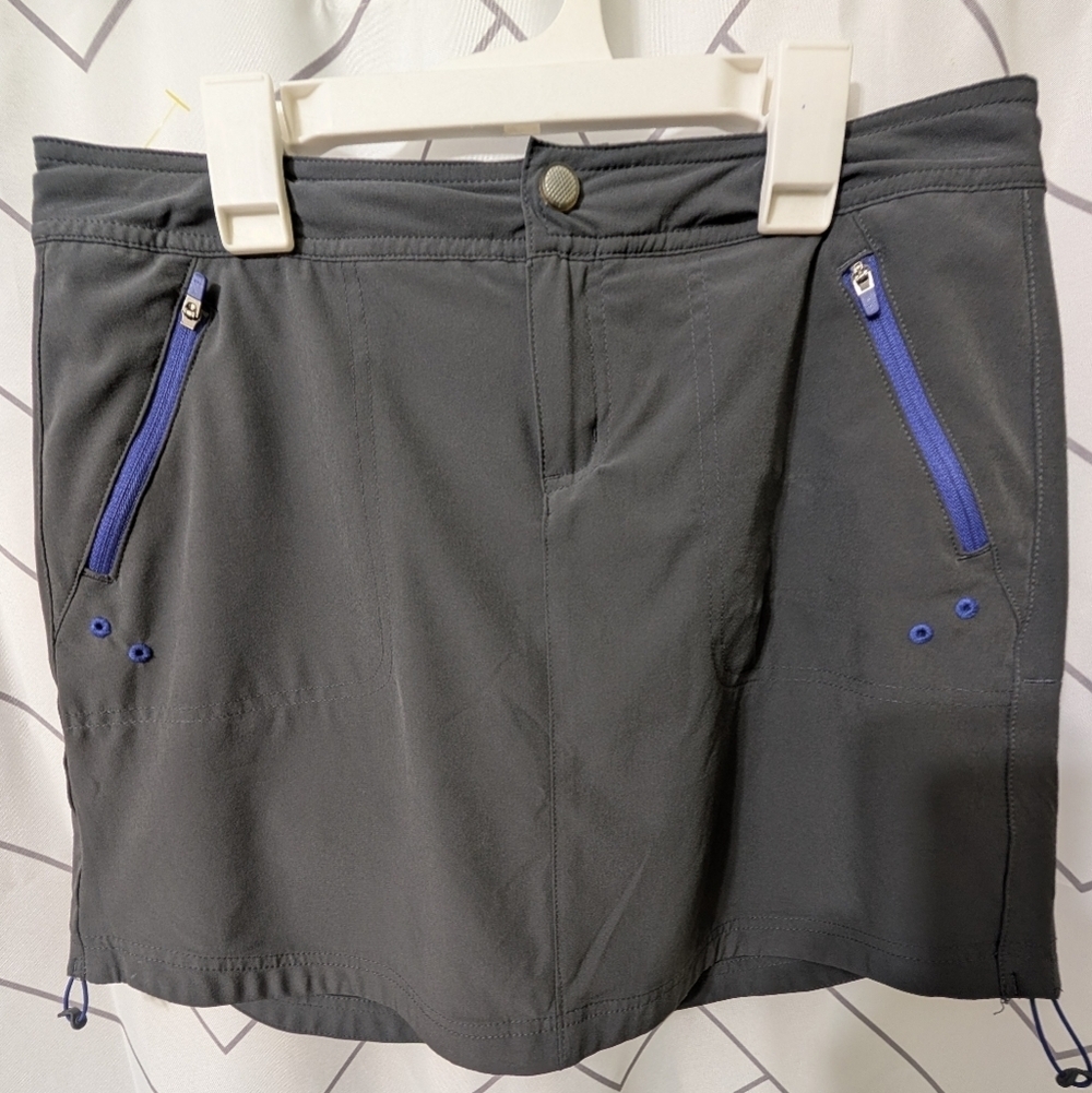 Title Nine Gray Skort with Purple Zipper Accents